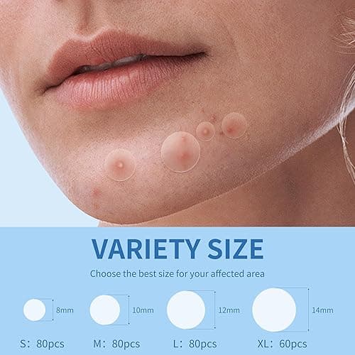 Daolyo Pimple Patches for Face, 4 Size 300 Counts Acne Patches, Hydrocolloid Patches for Covering Zits and Blemishes, Spot Stickers with Salicylic Acid, Tea Tree Oil & Calendula Oil - 300 Count (Pack of 1) thumbnail 3