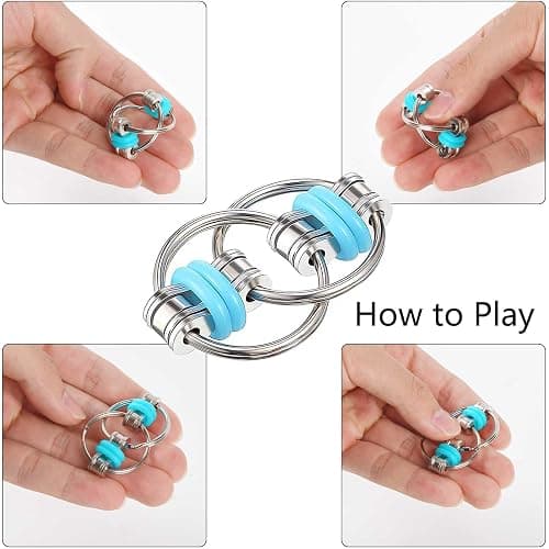 8Pcs Sensory Fidget Toys with Fidget Spinner,Spiky Sensory Finger Acupressure Rings Bike Chain Marble Mesh Fidgets Quiet Toys for Autism,Anxiety Toy Stocking Stuffers Gift for Boys Girls thumbnail 5