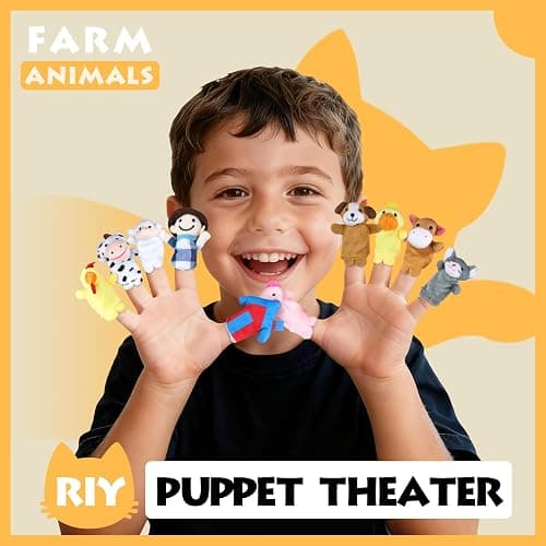 RIY 10Pcs Story Time Finger Puppets - Old Macdonald Had A Farm Educational Puppets Easter Basket Stuffers thumbnail 4