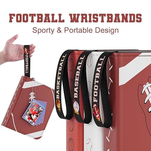 Mlikero 440 Pockets Football Card Binder, Sports Card Binder with Card Display Design, Premium Card Ablums with Sports Pattern Wristband Fit for Football Cards 2026 thumbnail 3