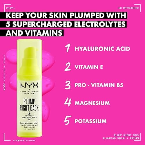 NYX PROFESSIONAL MAKEUP Plump Right Back Plumping Serum & Primer, With Hyaluronic Acid - Primer thumbnail 3