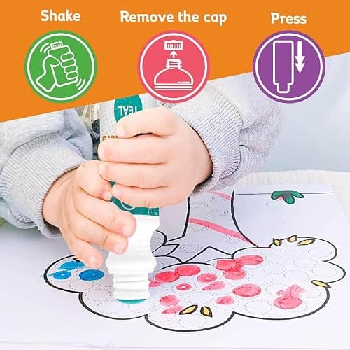 Dot Markers for Toddlers and Kids,6 Color Bingo Daubers, Dot Art Washable Paint for Kids, Bingo Markers, Toddler Arts and Crafts, Kindergarten Classroom Must Haves thumbnail 6