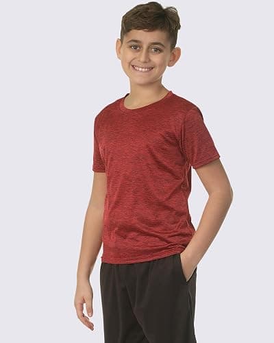 Real Essentials 5 Pack: Youth Dry-Fit Wicking Active Athletic Performance Short Sleeve T-Shirt Boys & Girls Shirts thumbnail 4