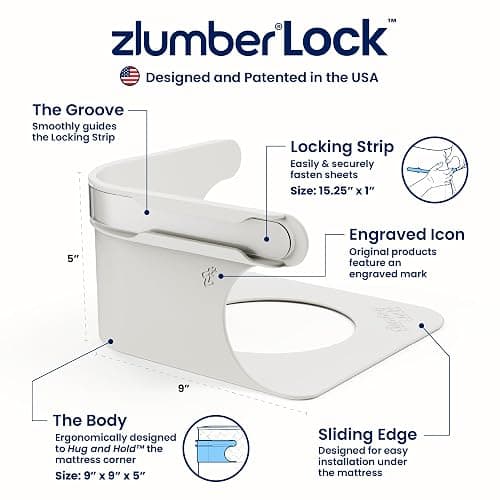 The Original USA Patented ZlumberLock – Secure Sheet Holder with Heavy-Duty Mattress Straps – No More Loose Bedding, Universal Fit, Easy One-Time Installation thumbnail 2