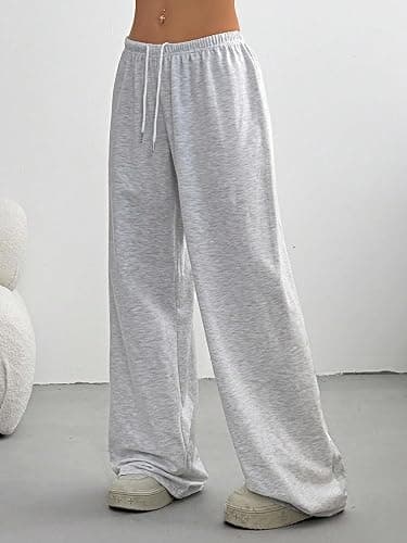 SOLY HUX Women's Baggy Sweatpants Drawstring Waist Wide Leg Loose Casual Long Pants thumbnail 4