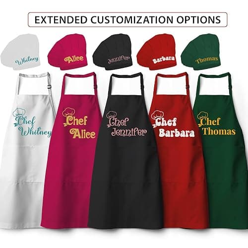 7th Hill Custom Aprons for Women and Men, Personalized Chef Apron, Personalized Kitchen Apron with Pockets, Grilling & Cooking Aprons, Delantales de Cocina para Mujer, Gifts for Chefs thumbnail 3