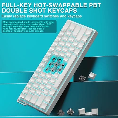 Aula WIN60 HE - 60% Mechanical Gaming Keyboard Wired, Hall Effect Magnetic Switch Hot Swappable, Adjustable Actuation RT Mode, 8000 Hz Polling Rate, RGB Keyboard 60 Percent Compact Design for PC thumbnail 6