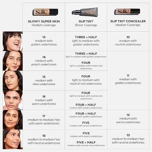Saie Slip Tint Tinted Moisturizer with SPF 35 - Light Coverage, Glowy Skin Tint & Mineral Sunscreen for Face with Hydrating Hyaluronic Acid - Summer Makeup Essential - Shade Four (1.35 oz) thumbnail 6