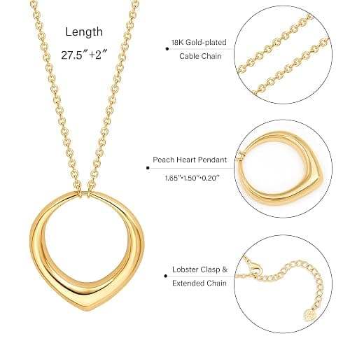 Long Pendant Necklace for Women Gold Plated Circle Long Chain Necklace Y Necklace Jewelry for Women thumbnail 4