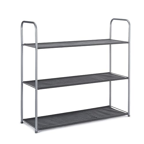 Amazon Basics Closet Storage Organizer with Fabric Bins, Drawers and 3 Shelves, Grey, 32.7" x 12.2" x 31" thumbnail 2