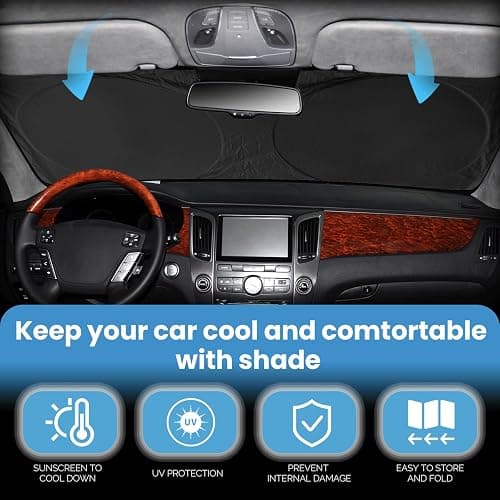 Custom Fit Passat Windshield Sunshade for 2012-2022 Volkswagen VW Passat | for Volkswagen Accessories Front Window Shield 250T Silver Coating Cover Windshield Sun Visor Protector Blocks UV thumbnail 3