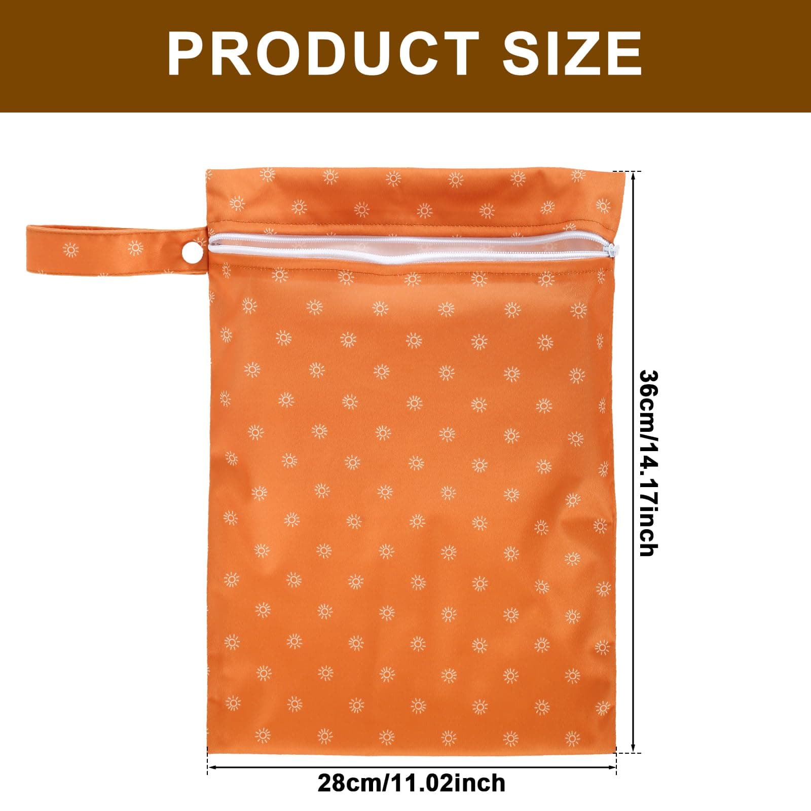 3Pcs Wet Dry Bags Storage Bag, Wet Dry Bag for Baby Cloth Diapers &Breast Pump Parts, Waterproof Reusable Wet Bag, Zipper Closure Wet Bags with Handle, Portable Bags for Swimsuits Beach Pool (C) thumbnail 2
