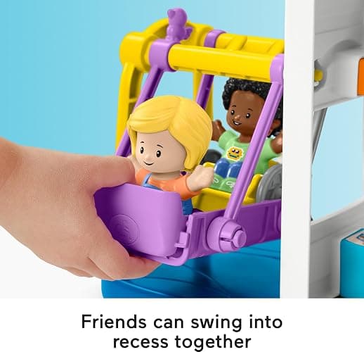 Fisher-Price Little People Toddler Playset Play for All School with 2 Figures & 2 Accessories for Preschool Pretend Play Ages 1+ Years thumbnail 5