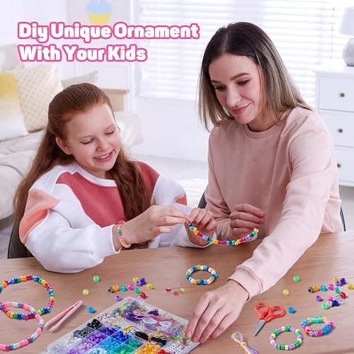 INSCRAFT 1200PCS Bracelet Making Kit, 24 Colors Pony Rainbow Kandi Beads, Friendship Bracelet Kit with Elastic Strings for Jewelry Making, Craft Gifts for Girls Adults thumbnail 6