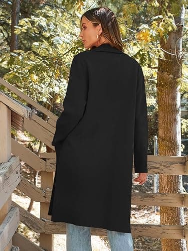 LILLUSORY Women's Long Dressy Cardigan Sweaters Fall Oversized Cozy Jacket Outfits 2025 Date Night Winter Trench Coats thumbnail 5
