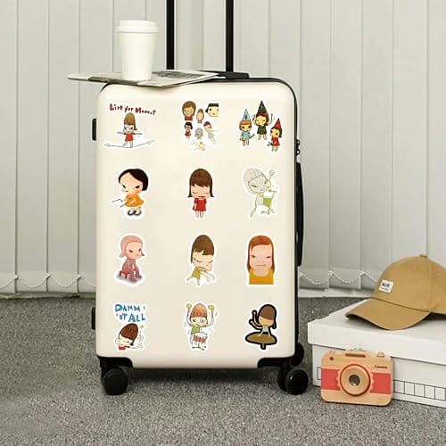 130pcs Yoshitomo Nara Stickers Pack,Aesthetic Vinyl Waterproof Decals for Water Bottle,Laptop,Phone,Skateboard,Scrapbooking,Bumper Decor for Fans for Party Supply Decor thumbnail 2