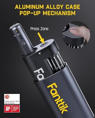 Fanttik F2 Master Mini Cordless Rotary Tool Kit, NeoPulse Motor, 5 Variable Speed, 25000 RPM, Revostor Hub, 35 Accessories, for 3D Printer Sanding, Polishing, Drilling, Carving, DIY Crafts thumbnail 7