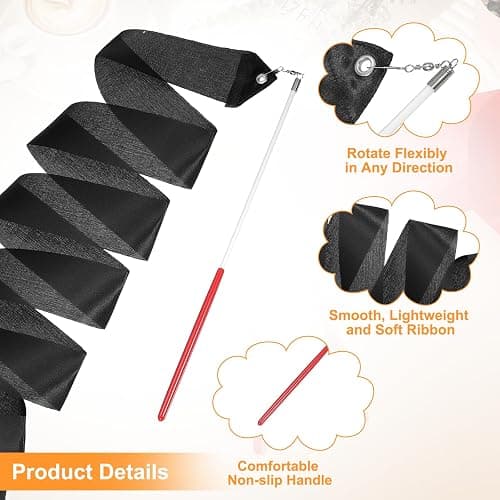 sourcing map Dance Ribbons, Rhythmic Gymnastics Ribbon Streamers Dancer Wand Twirling Dancing Ribbons for Artistic Dancing Gymnastics Training thumbnail 3