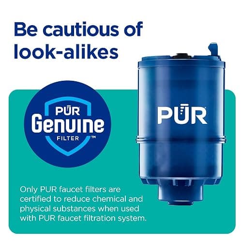 PUR Plus Vertical Faucet Mount Water Filtration System, Lead-Reducing Water Filter For Sink Faucet, Easy Install, 100 Gallons, Compatible with Sinks with External Aerators, Grey thumbnail 8