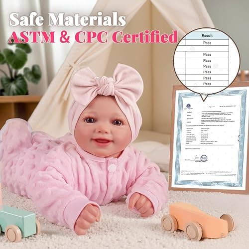 BABESIDE Reborn Baby Dolls Sunny - 17Inch Cute Soft Vinyl Realistic Baby Doll Poseable Smiling Real Life Baby Dolls with Complete Accessories for 3+ Years Old Gifts thumbnail 9