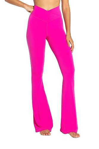 Sunzel Flare Leggings, Crossover Yoga Pants with Tummy Control, High-Waisted and Wide Leg thumbnail 5