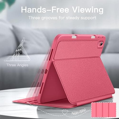 JETech Case for iPad (A16) 11th/10th Generation (2025/2022) with Pencil Holder, Slim Folio Stand Protective Tablet Cover, Multi-Angle Viewing (Pink) thumbnail 3