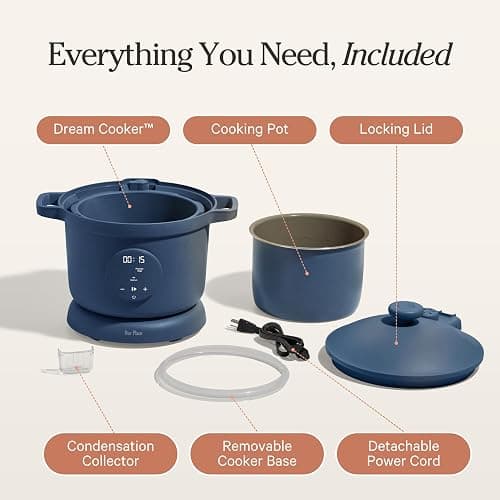 Our Place Dream Cooker | 6 Qt Ceramic Nonstick Multicooker & Pressure Cooker with Touchscreen Controls & Auto Steam Release | 4 Modes: Pressure Cook, Sauté/Sear, Slow Cook & Warm | Blue Salt thumbnail 7