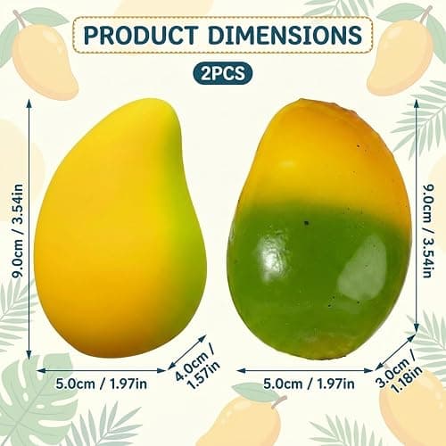 2PCS Mango Squishy, Unique Color Changing Design, Desk Decor Item with Portable Size, for Various Activities thumbnail 3