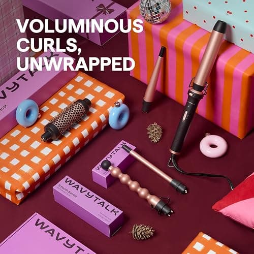 Wavytalk 5 in 1 Curling Wand Set with Thermal Brush & 0.5"-1.25" Barrels | Interchangeable Ceramic Curling Iron, Instant Heat Up Wand Curling Iron, Less Damage, Dual Voltage Curling iron for Travel thumbnail 9