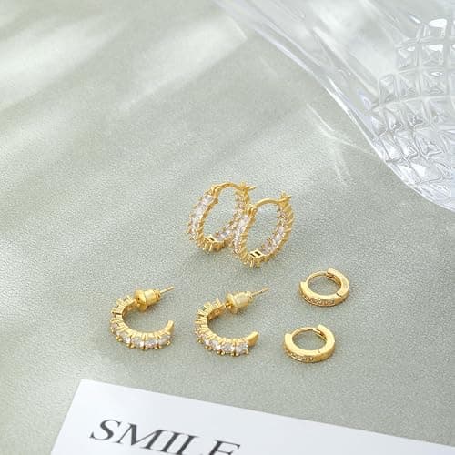 VIROMY Gold/Silver Hoop Earrings for Women Trendy,14K Real Gold Plated Cute Stud Earrings Small Huggie Hoop Earrings non tarnish Jewelry for Women thumbnail 6