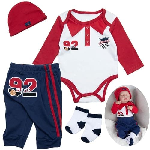 4 Pcs Reborn Baby Doll Clothes Boy Outfits Accessories for 17-22 Inch Reborn Doll Clothes Newborn Baby Clothing Set - Image 1