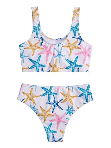 RoseSeek Girl's 2 Piece Striped Bowknot Swimsuit Set Wireless Cute Bathing Suit Summer Beachwear Bikini Sets thumbnail 2
