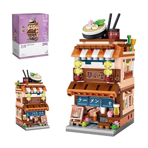 Pasyru Modular House Building Set, Ramen Restaurant Model Set, 412 Pcs Japanese Street View Series Model Building Kit, Construction Toy Sets for Teens and Adults - Image 1