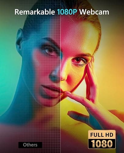 NBPOWER 1080P 60FPS Streaming Camera Webcam with Microphone and Fill RGB Light,Autofocus,Work with Laptop/Desktop Computer/Winsdows/Mac OS/PC Computer for Camera thumbnail 3