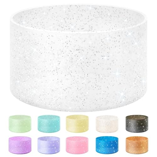 Vmini Protective Glitter Silicone Boot, Compatible with Stanley Tumbler 20-40oz & Hydro Flask Water Bottle 12-24oz and More Bottles/Tumblers with 2.8-2.95in Bottom, Bling Anti-Slip Sleeve Cover - Image 1