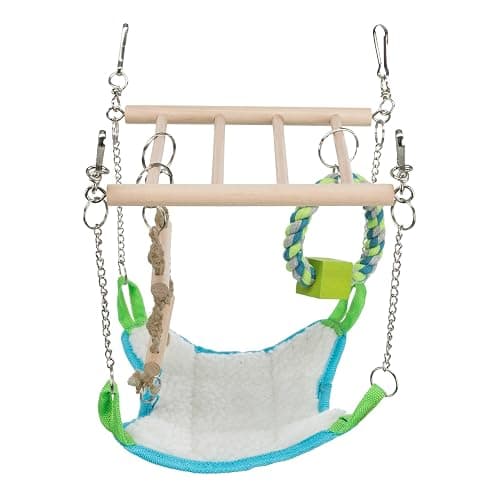 Trixie Small Animal Suspension Bridge, Hanging Cage Accessory with Hammock and Climbing Toys - Ladder and Ring, Ideal for Rats, Ferrets, Guinea Pigs, Mice thumbnail 5