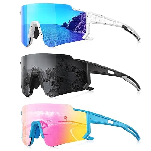 Foliful Sports Polarized Sunglasses Men Women for Running Baseball Hiking | 3 Pack Lightweight Sun Glasses with UV Protection for Cycling Fishing - Image 1