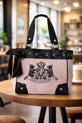 Juicy Couture Vintage Dreams Daydreamer Tote Bag, Handbag with Bow Accent & Shoulder Straps, 12 x 11 Inches thumbnail 2