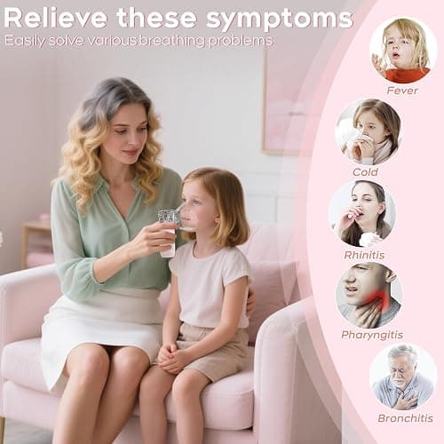 Smart Digital Display Portable Nebulizer for Adults and Kids, Portable Nebulizer with Tube, Mouthpiece and Mask - Rechargeable Nebulizer for Travel and Home Use, Take-Along Nebulizer for Kids -04 thumbnail 4