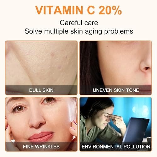 Premium 20% Vitamin C Serum For Face with Hyaluronic Acid, Retinol & Amino Acids - Boost Skin Collagen,Hydrate & Plump Skin, Anti Aging & Wrinkle Facial Serum 60ml thumbnail 6
