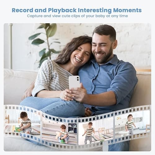 ieGeek 2K WiFi Baby Monitor with Two Cameras, Phone App & 5" Split-Screen Control, Smart Video Camera, Night Vision, Automatic Tracking, PTZ, Crying Detection, Temperature/Humidity Sensor, Baby Gift thumbnail 7