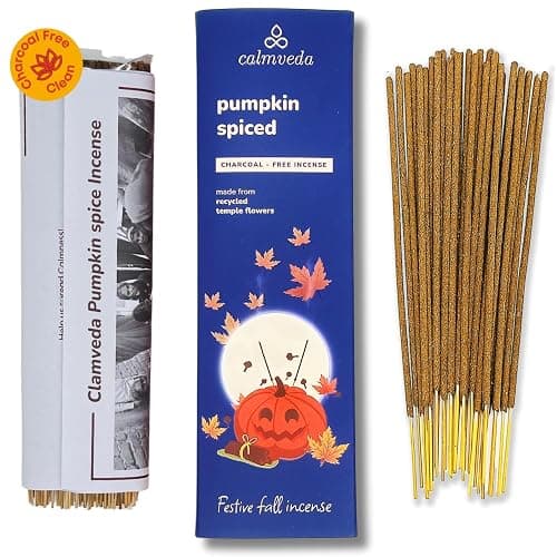 Halloween Pumpkin Spice Incense Sticks Fall - Fruity Spicy Aroma, 80-Pack | Charcoal Free Made from Upcycled Flowers, IFRA compliant aroma, Fall incense for Autumn, Autumn Gift - Image 1
