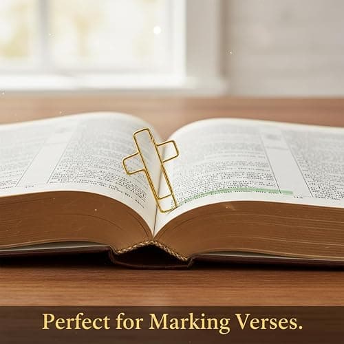 70 Pack Gold Cross Paper Clips, Decorative Paper Clips and Bookmarks for Bible Study, Journaling, Church Office and Home Use thumbnail 4