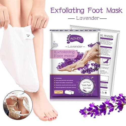 ALIVER Foot Peel Mask 3 Pack, Exfoliator Peel Off Calluses Dead Skin Callus Remover, Baby Soft Smooth Touch Feet-Men Women (Lavender) thumbnail 6