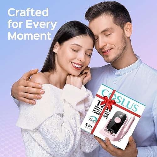 COSLUS Professional Electric Nail Drill, 40000 RPM Portable Rechargeable Nail File with Storage Stand for Acrylic Gel Polishing Removing - Easy to Use for Women, Manicure at Home DIY or Salon, Pink thumbnail 9