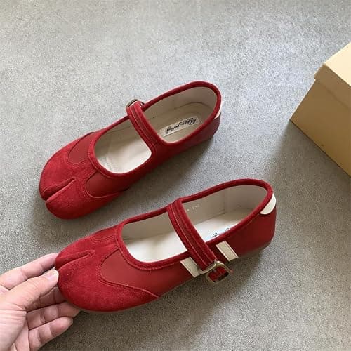 Tabi Shoes Women Mary Janes Ballet Flat - Low Top Split Toe Orthopedic Cute Casual Comfortable Walking Lightweight Female Solid All-Match for Daily Wear Beach Travel Athleisure Standing All Day thumbnail 3