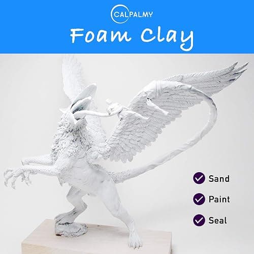 Moldable Cosplay Foam Clay (White) – High Density and Hiqh Quality for Intricate Designs | Air Dries to Perfection for Cutting with a Knife or Rotary Tool, Sanding or Shaping thumbnail 3