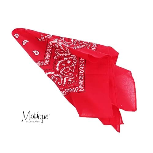 Motique Accessories Set of 3 Paisley Bandanas – 100% Cotton 22 Inch Head Scarf Neck Bandana Face Cover thumbnail 6