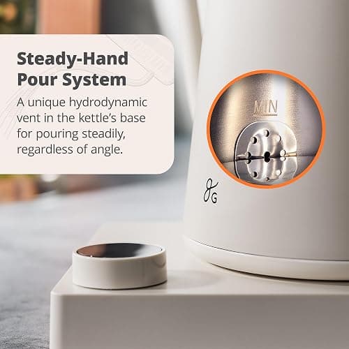 Greater Goods Electric Gooseneck Kettle, 1200W Stainless Steel with Precision Temperature Control, Fast Boil, BPA-Free, Ideal for Pour Over Coffee and Tea,1L (Birch) thumbnail 3
