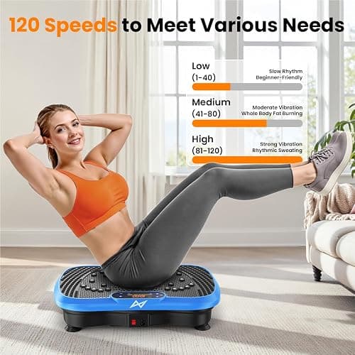AXV Vibration Plate Fitness Platform Exercise Machine Vibrating Shaking Full Body Shaker Workout Vibrate Stand Shake Board Sport Gym for Weight Loss Fat Burner for Women Men thumbnail 5